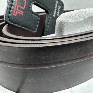 Tumi Belt  Brown Leather Size 44 Adjustable  New Made In France 015459NSB-44